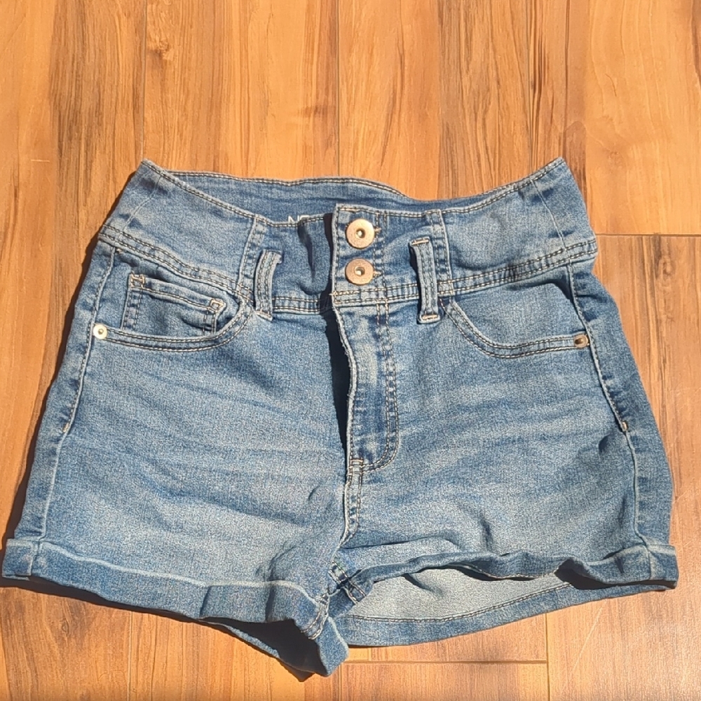 No Boundaries High Waist Blue Denim Shorts